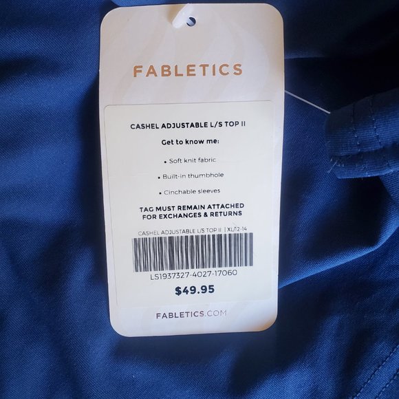 NWT Fabletics Cashel Adjustable L/S Top II - Picture 4 of 6